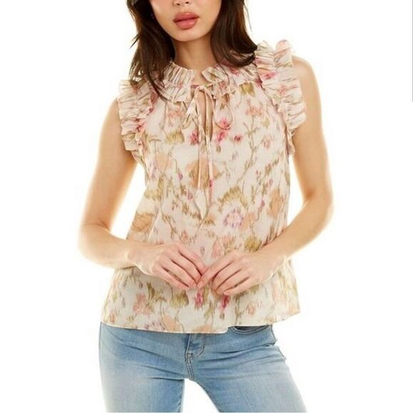 NWOT 225.00 REBECCA TAYLOR
Picot Floral Ruffle Blouse Small - Picture 3 of 4